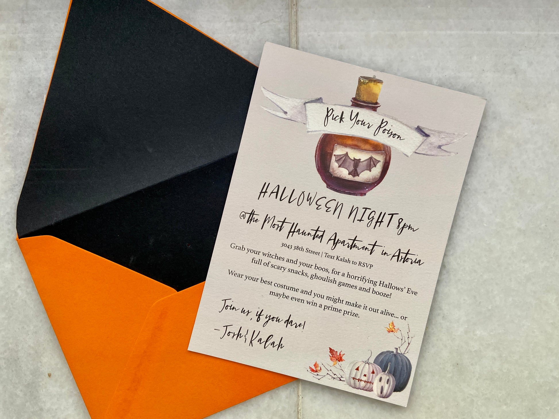 Video of personalized halloween birthday party invitation